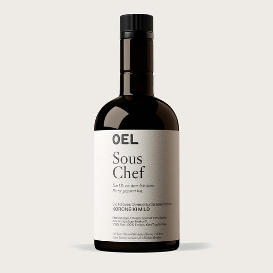 O.E.L. Sous Chef Bio Olivenöl in der 500-ml-Glasflasche